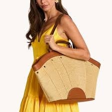 Shelley Resort Tote-Cocoa Raffia-G