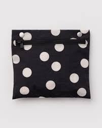 Everyday Cloud Bag - Black and Cream Polka Dot