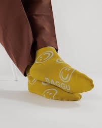Crew Sock - Ochre Happy