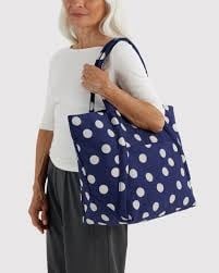 Cloud Bag - Navy and Cream Polka Dot