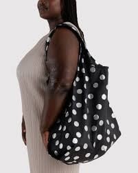 Big Baggu - Silver Metallic Polka Dot