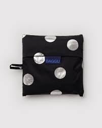 Big Baggu - Silver Metallic Polka Dot