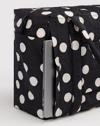 Small Cloud Carry-On - Black and Cream Polka Dot