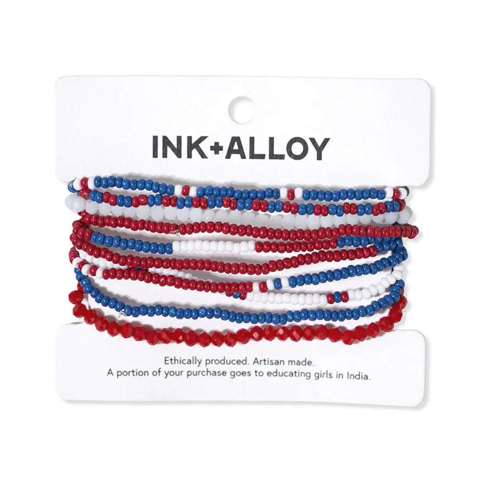 Sage 10 pc Bracelet Red+Blue