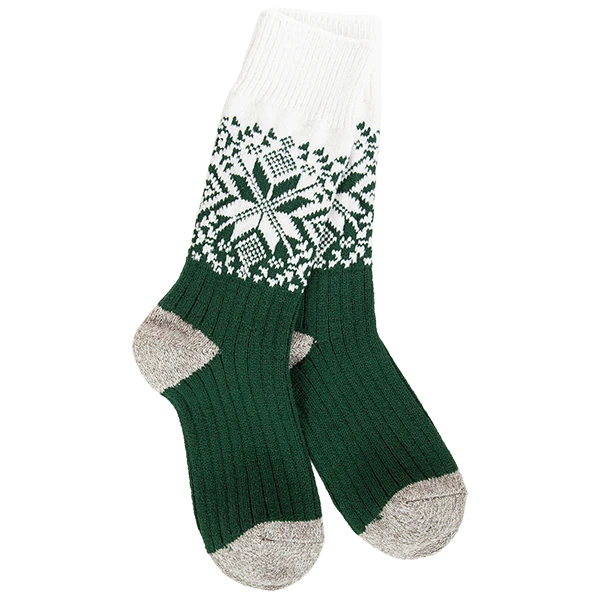 Weekend Holiday Crew- Green/Ivory