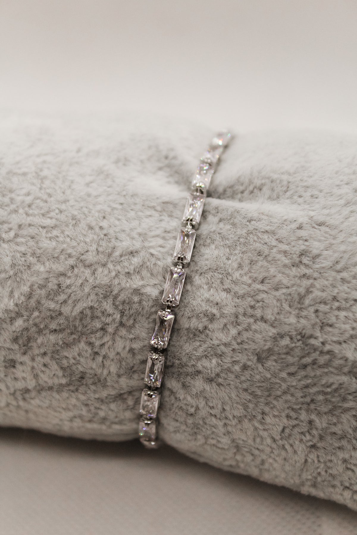Large Baguette Tennis Bracelet- Sterling Silver
