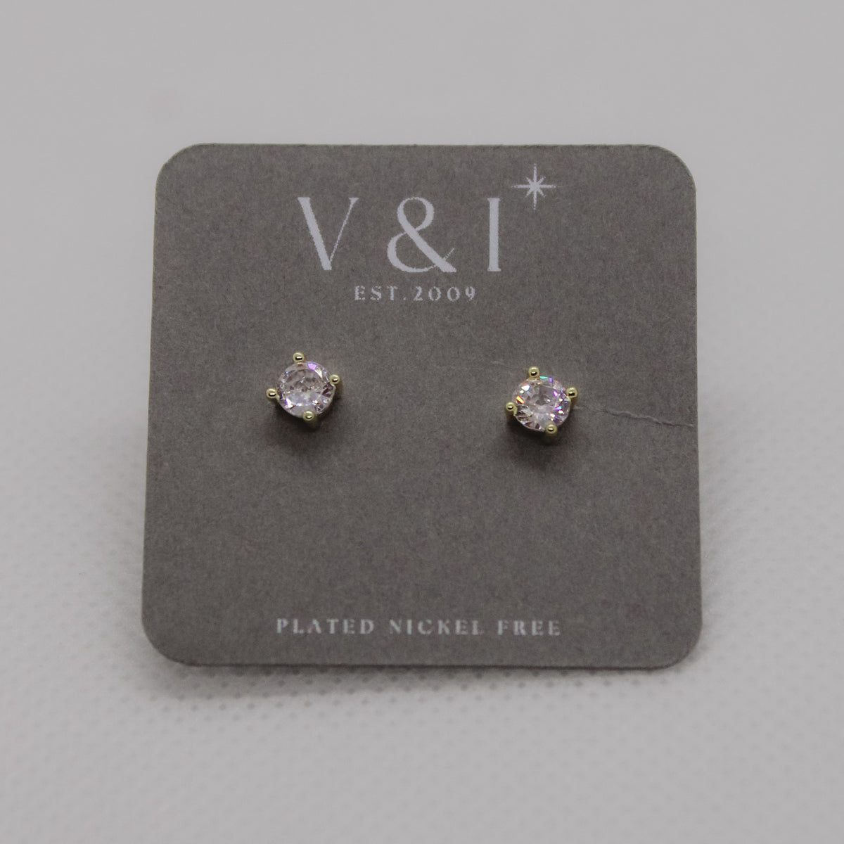 Large Solitare CZ Stud- G