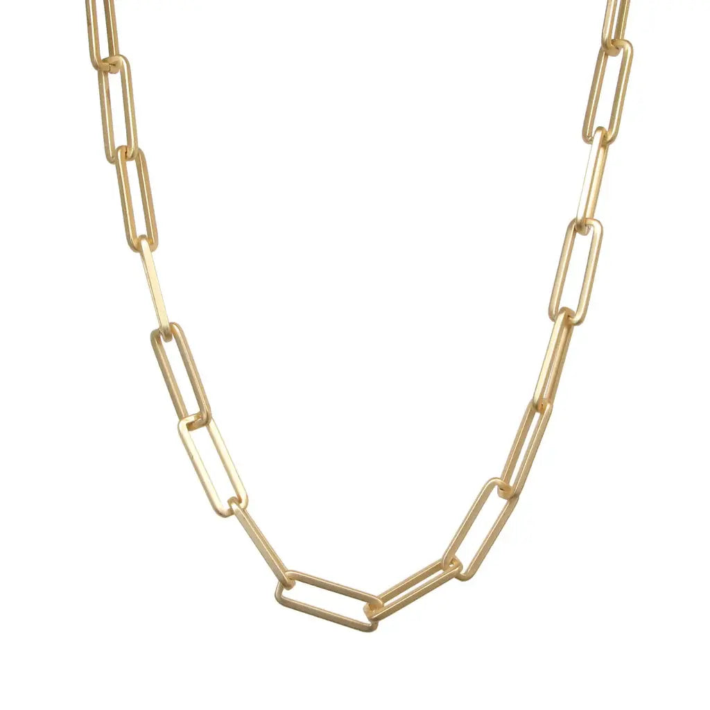 Large Box Paperclip Chain - Gold