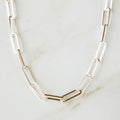 Large Box Paperclip Chain - Bright Silver