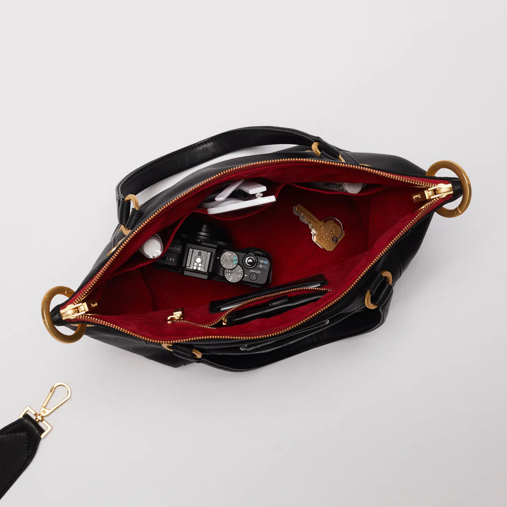 Daniel Medium Black-Brushed Gold - Red Zip