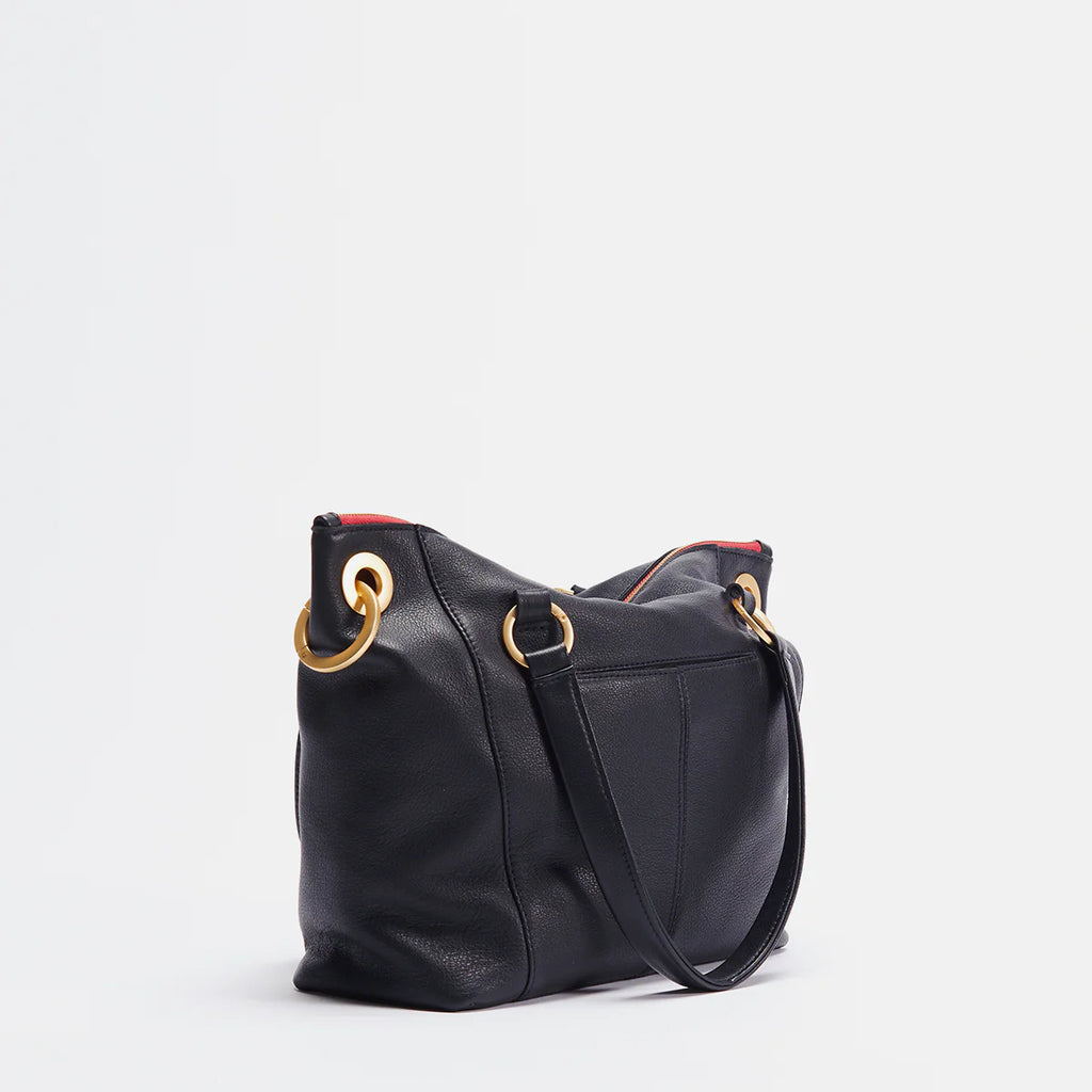 Daniel Medium Black-Brushed Gold - Red Zip