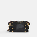 Daniel Crossbody Clutch Small Black-Brushed Gold-Red Zip