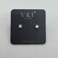 Medium Solitare CZ Stud- SS