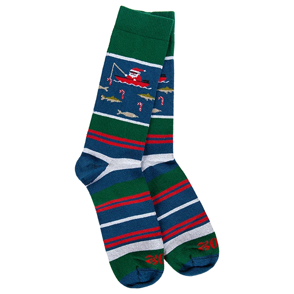 Fishing Santa Socks- 1902