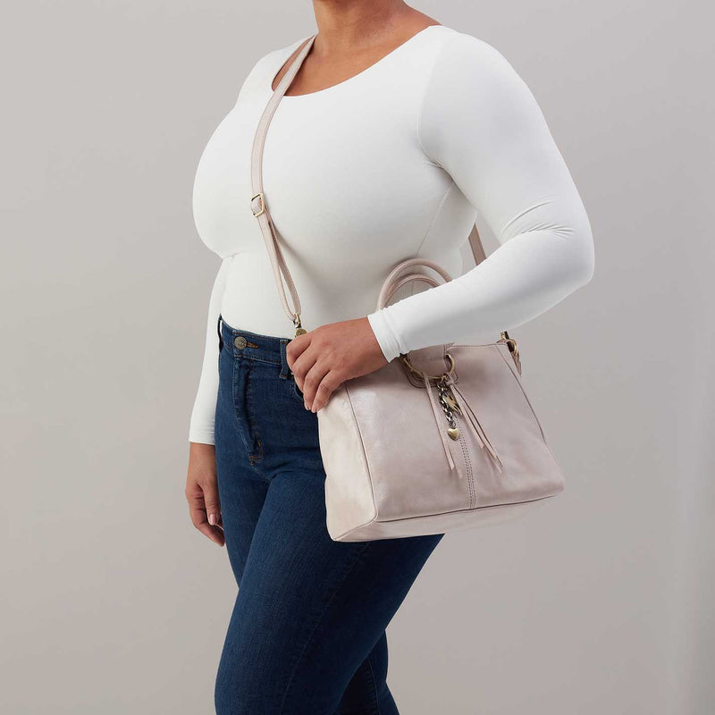 Sheila Medium Satchel- Stone Gloss