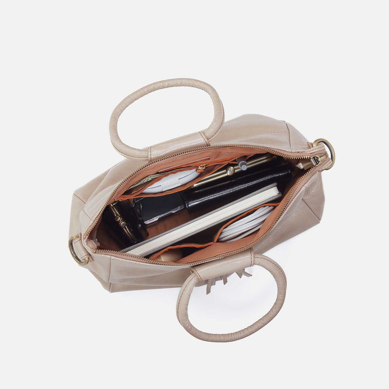 Sheila Medium Satchel- Stone Gloss