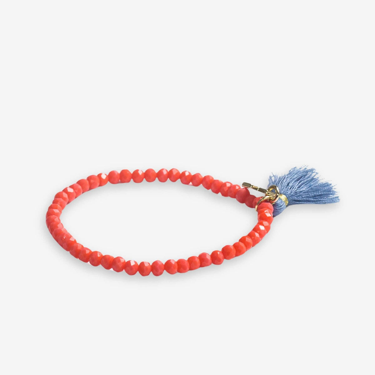 Patsy Solid Crystal Stretch Bracelet- Coral