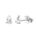 Tasi & Stowaway Silver Studs Pear Crystal