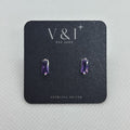 Purple CZ Baguette Stud- SS