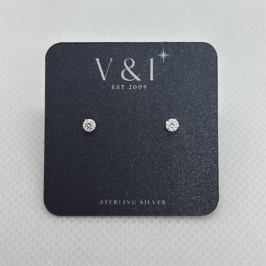 Small Solitare CZ Stud- SS