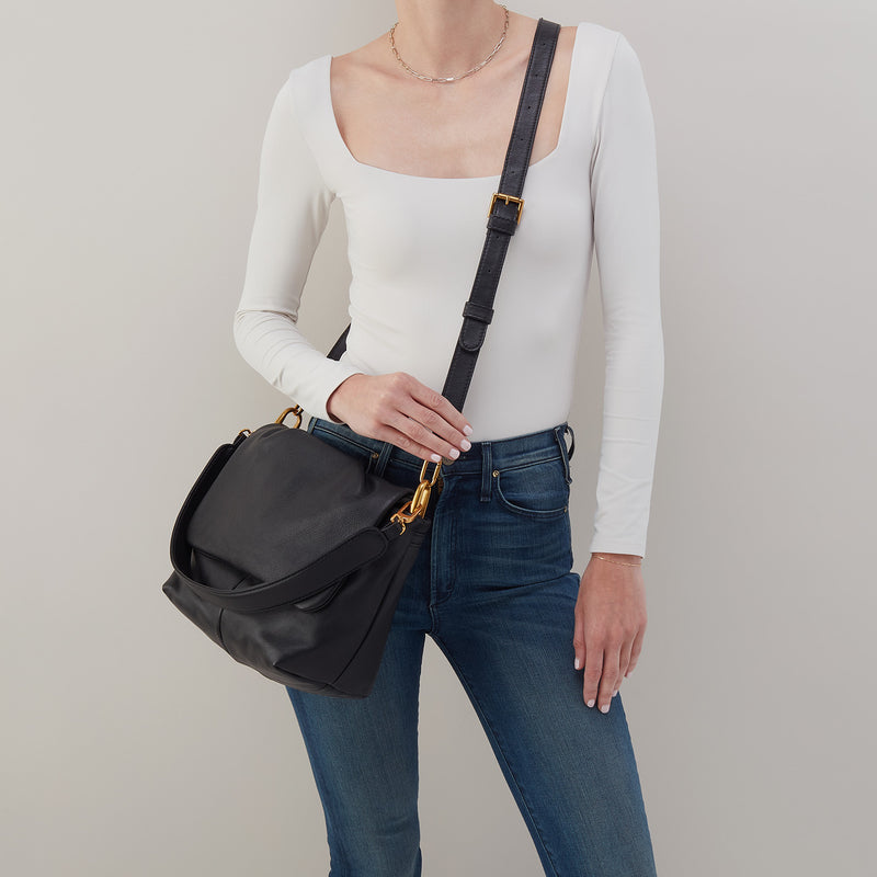 Harley Convertible Shoulder Bag- Black