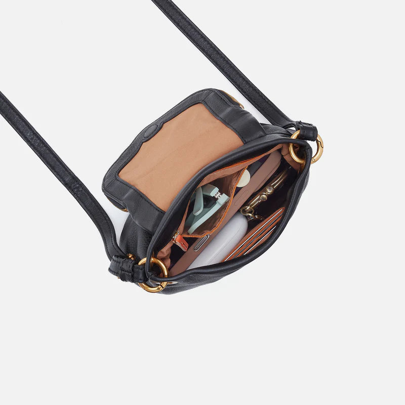 Fern Zip-Flap Crossbody- Black