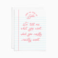 Tell Me What You Want Santa Card