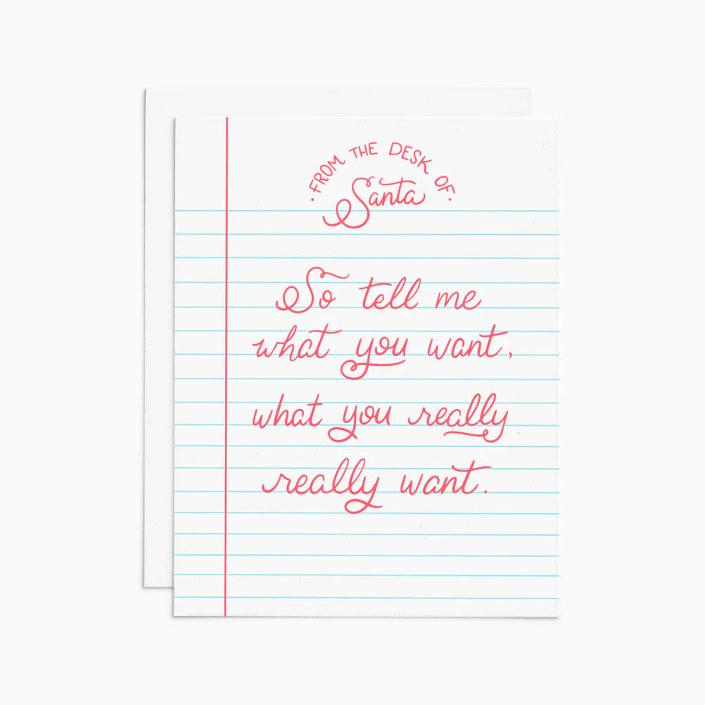 Tell Me What You Want Santa Card
