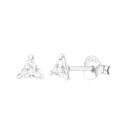 Tasi & Stowaway Silver Studs Triangle Crystal