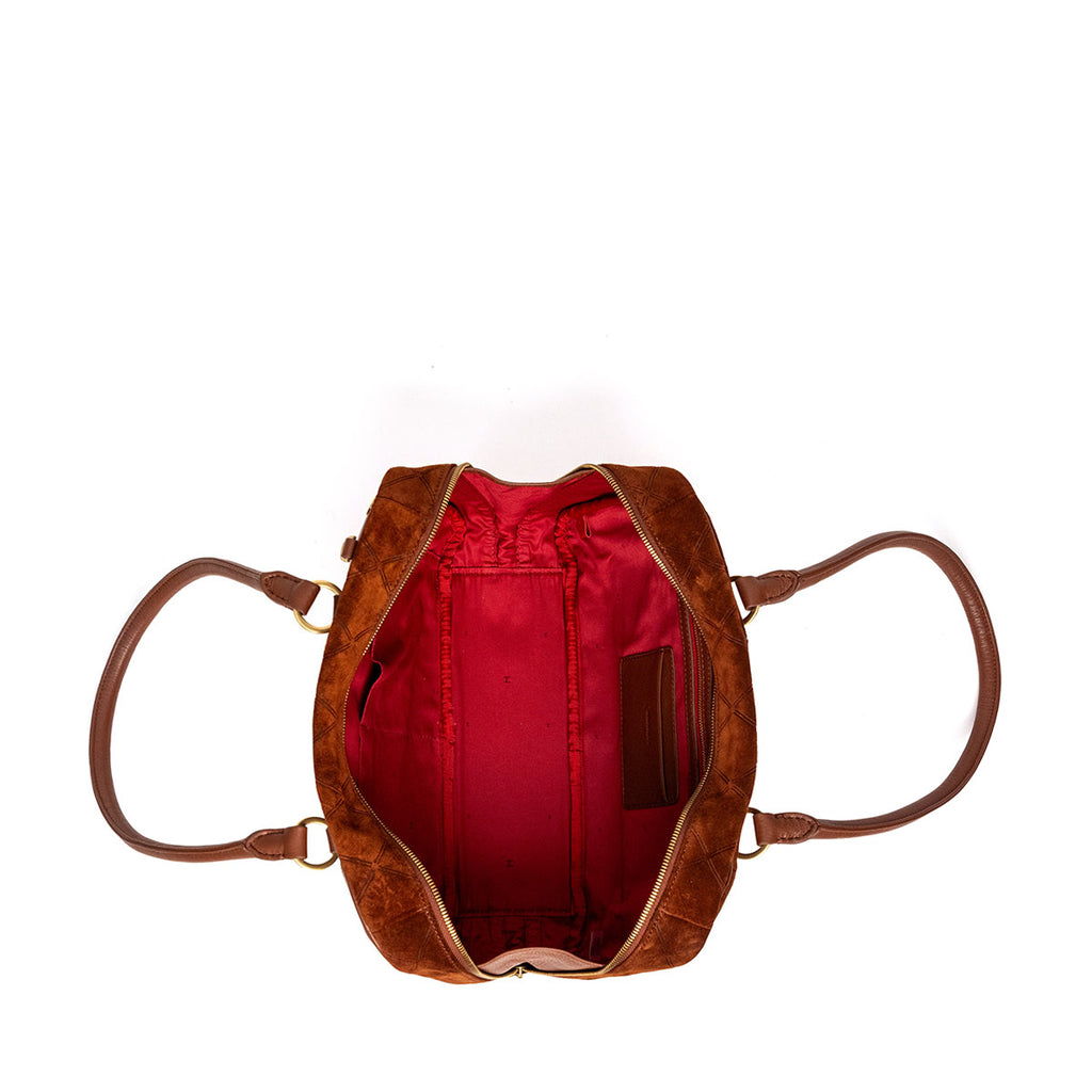 Meredith Med-Chocolate Diamond Suede-AG