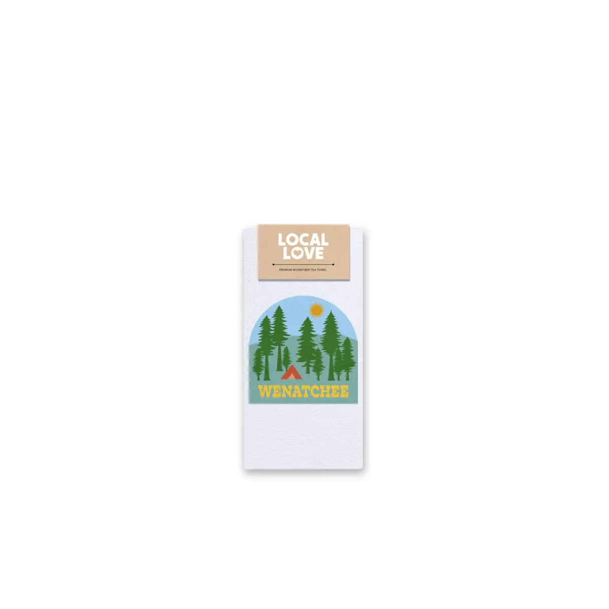 Wenatchee Tea Towel - Camping Tent View