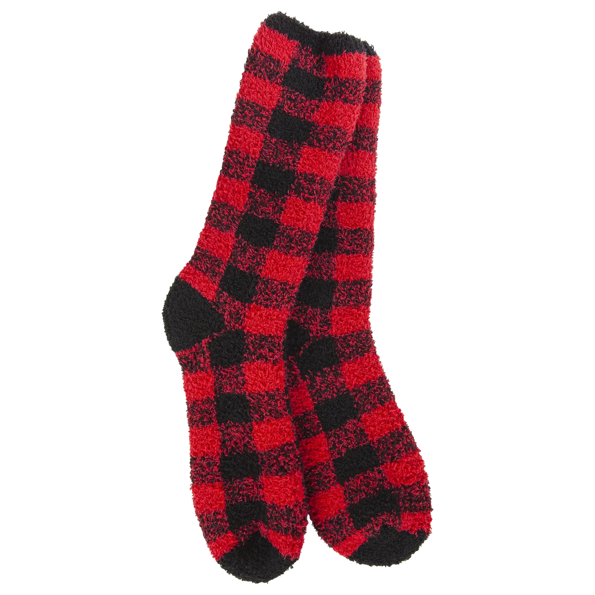 Fireside Cozy Plaid Crew- Red/Black