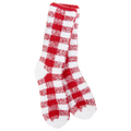 Fireside Cozy Plaid Crew- Crimson/White