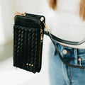 Woven Double Duty Phone Bag- Woven Black