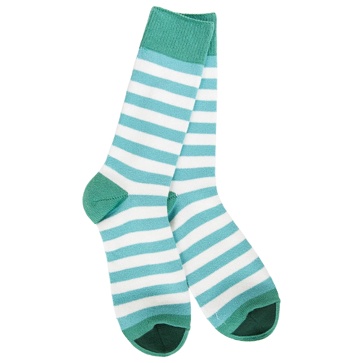 Weekend True Stripe Crew- Frosty Spruce
