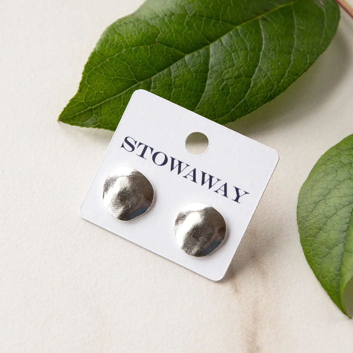 Zuri Disc Post Earrings- Silver